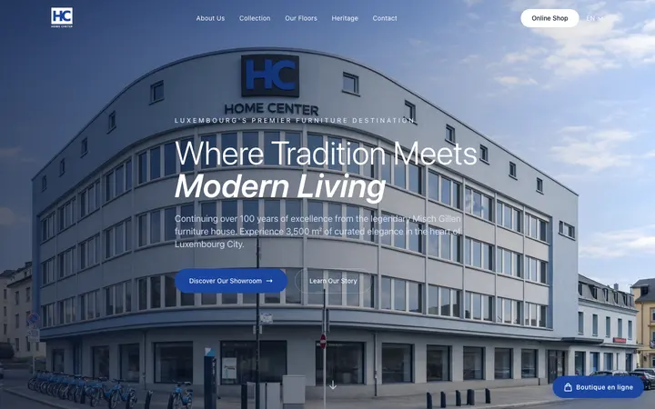 Capture du site Home Center